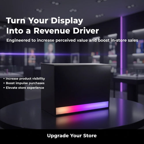 48” LED Retail Wrap Counter with RGB Lighting | Modern Store Checkout Counte
