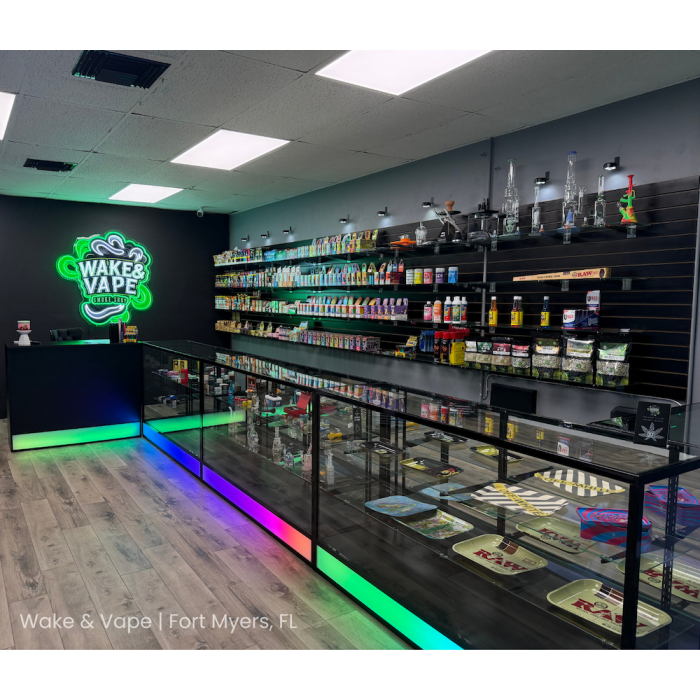 48” LED Retail Display Showcase with RGB Lighting | Glass Counter Display Case